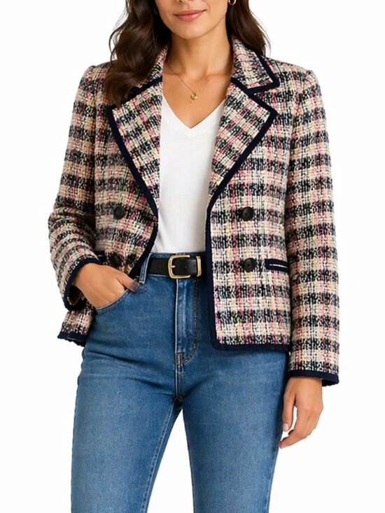 Talbots Jackets & Blazers - Talbots Tweed Blazer Multicolor Plaid Jacket Classic Tailored Career Chic